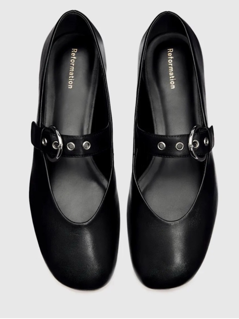 Reformation Bethany Ballet Flats Black Size 7 - Picture 3 of 12